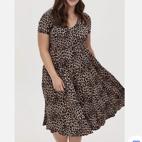 torrid Dresses & Skirts - Leopard Challis Button Midi Dress 🖤🤍🤎